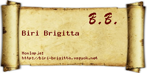 Biri Brigitta névjegykártya